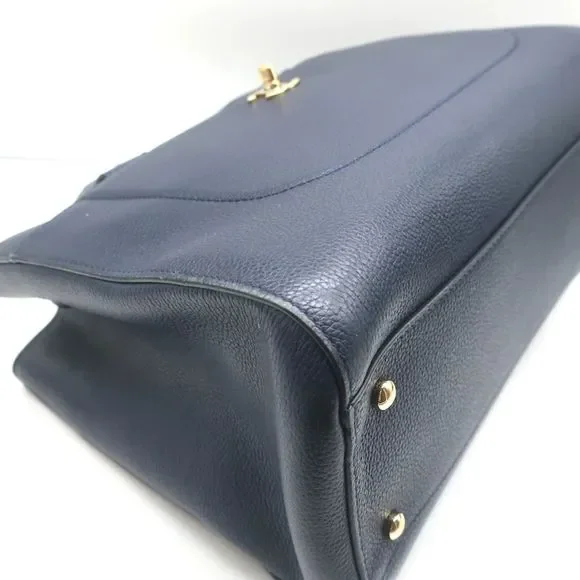 Chanel 17C Neo Executive Small Shopper Tote Navy Leather Shoulder Bag - Picture 8 of 12